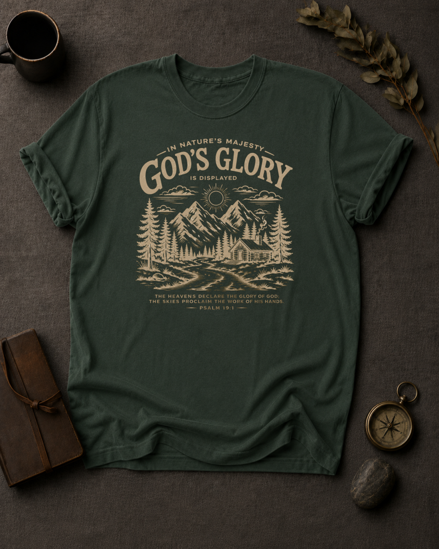 God's Glory Is Displayed | Psalm 19:1 Christian T-Shirt