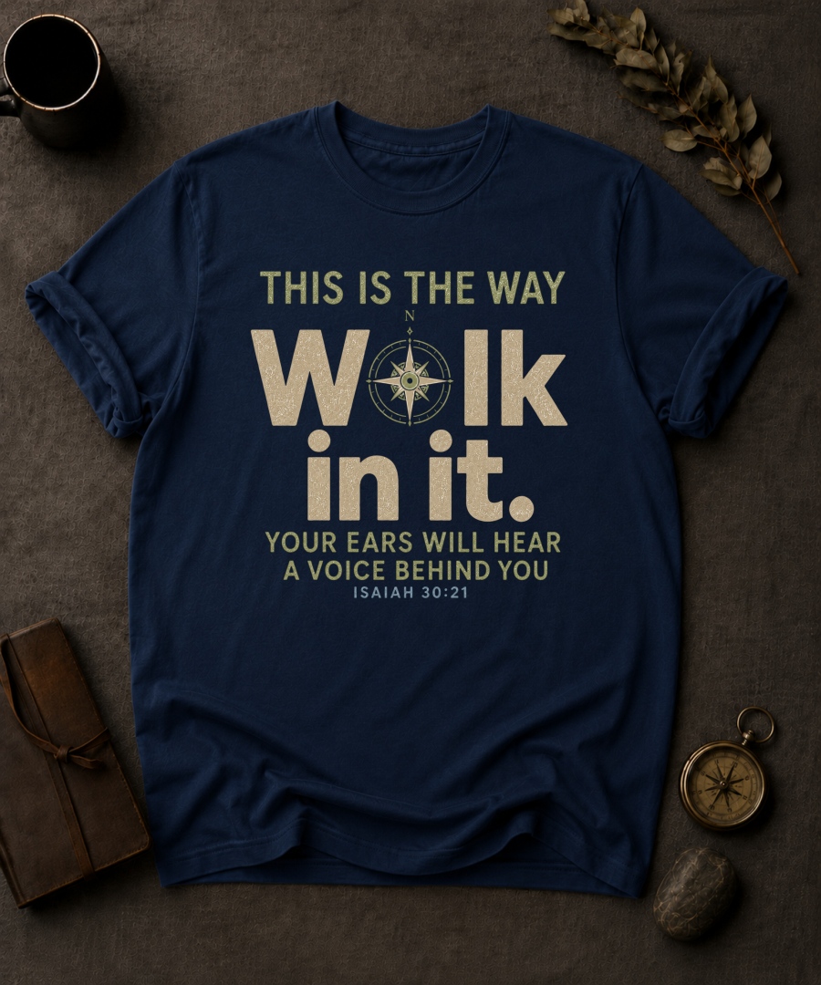 Walk in It Christian T-Shirt in Navy - Comfort Colors 1717