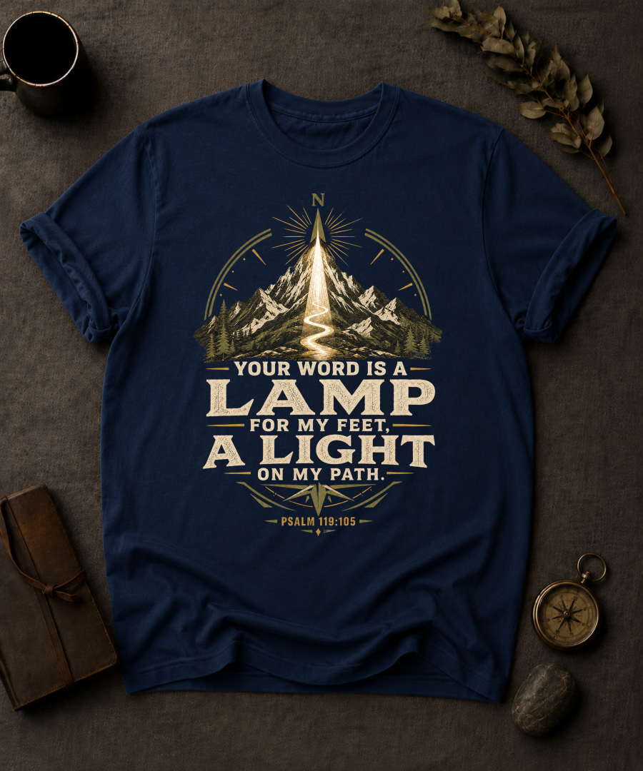 Lamp for My Feet Christian T-Shirt in Navy - Comfort Colors 1717