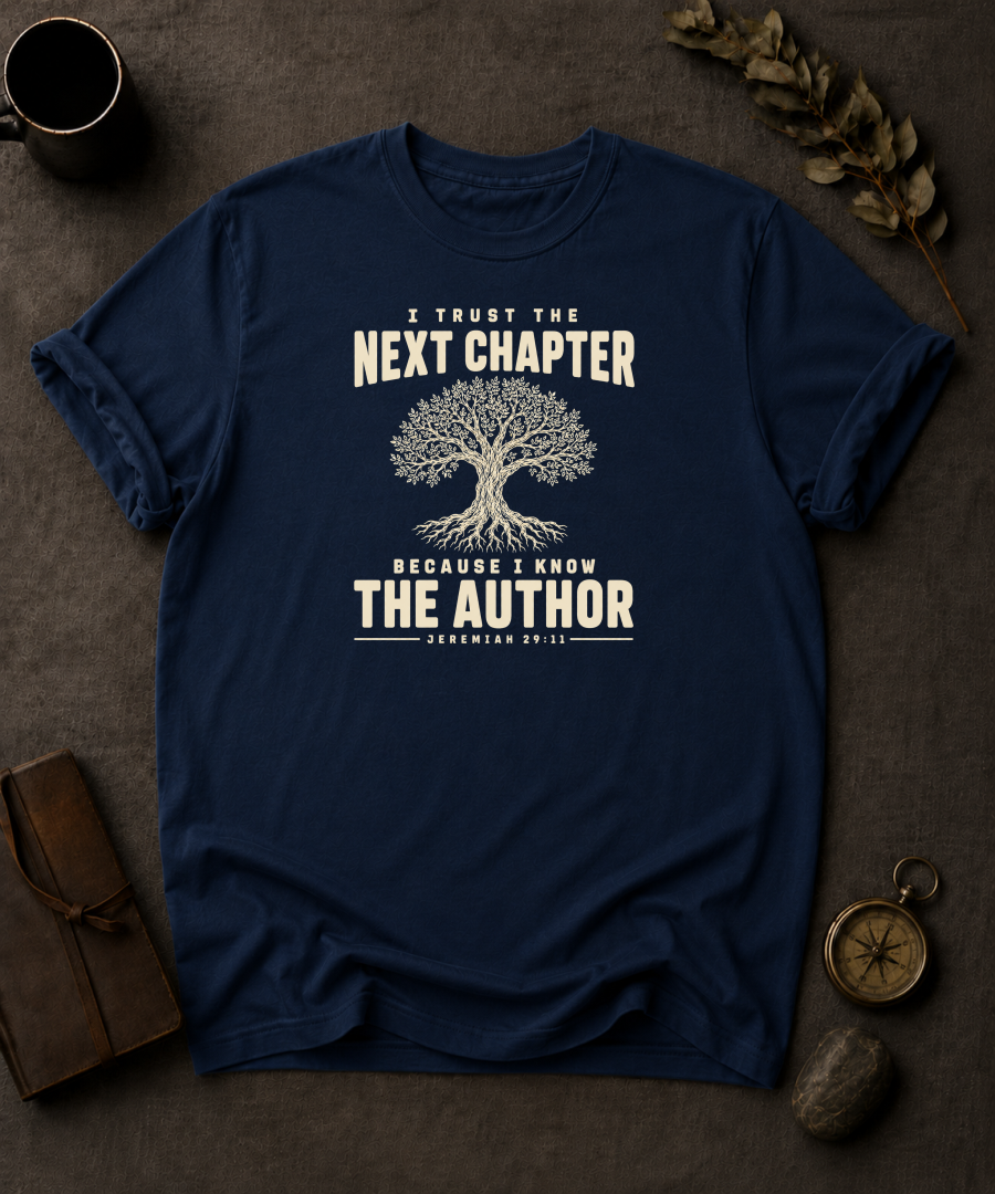 I Trust the Next Chapter Comfort Colors 1717 — Jeremiah 29:11 t-shirt navy
