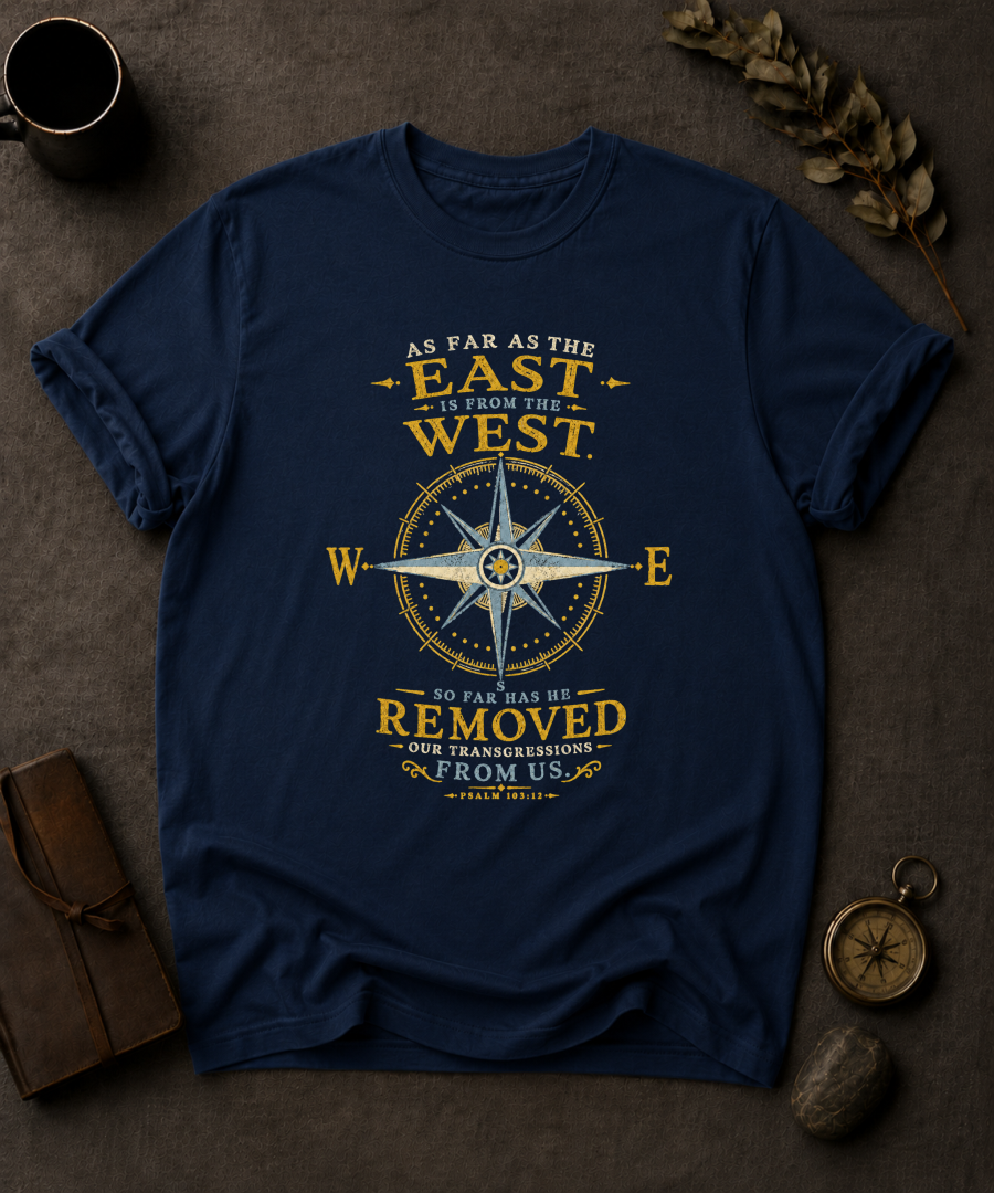 East from West Christian T-Shirt in Navy - Comfort Colors 1717