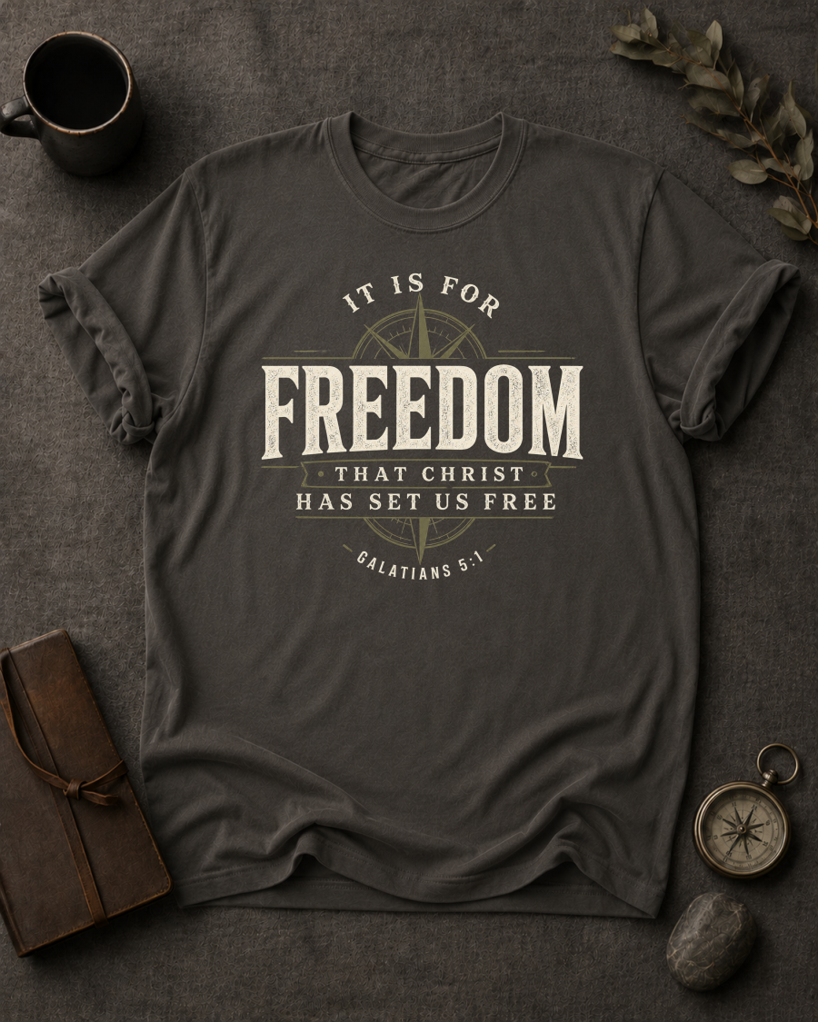 It Is For Freedom Comfort Colors 1717 — Galatians 5:1 t-shirt Pepper