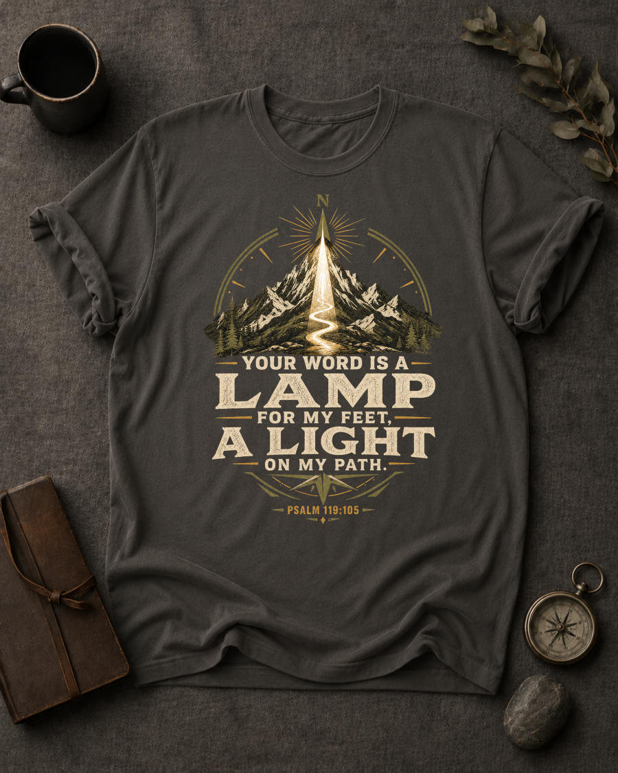 Lamp for My Feet Christian T-Shirt in Pepper - Comfort Colors 1717