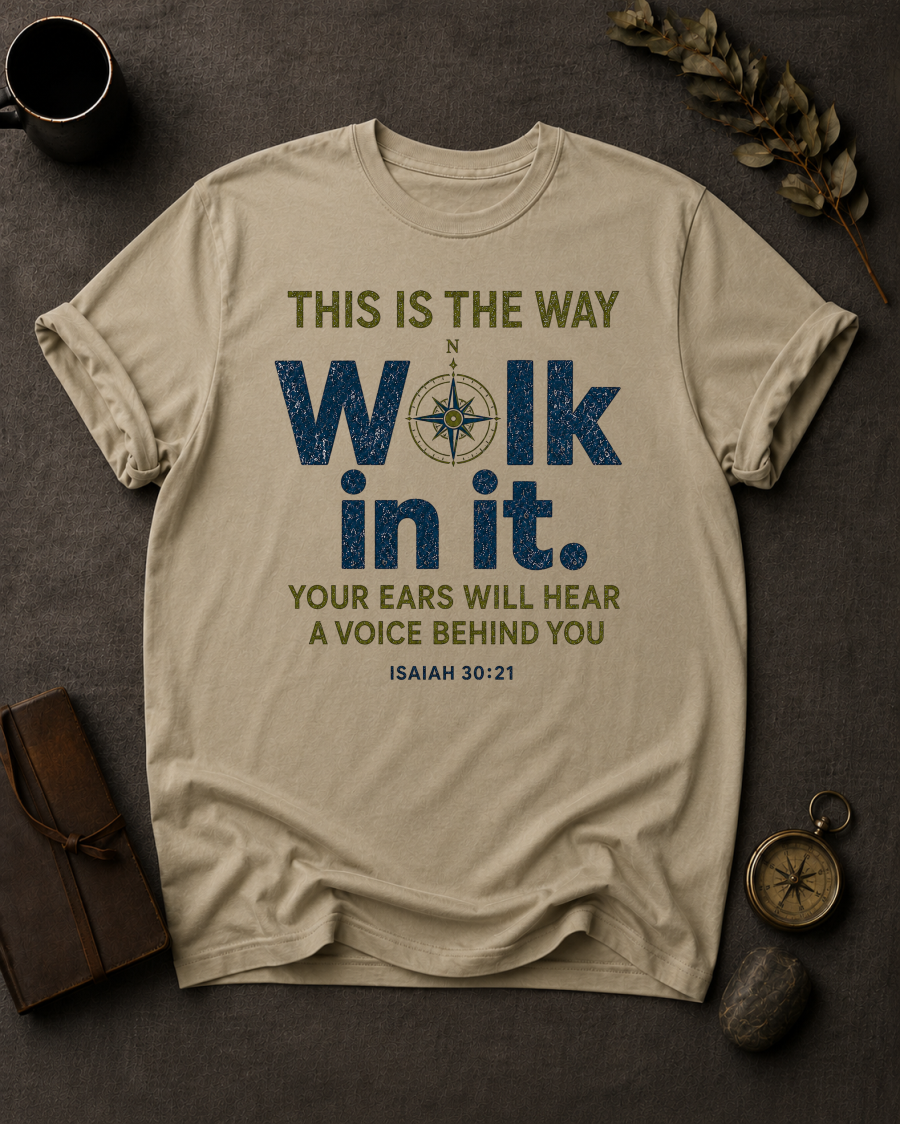 Walk in It Christian T-Shirt in Sandstone - Comfort Colors 1717