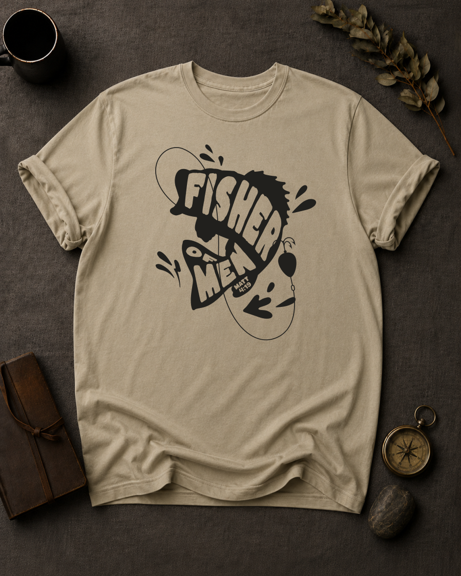 Fisher of Men Comfort Colors 1717 — Matthew 4:19 t-shirt Sandstone