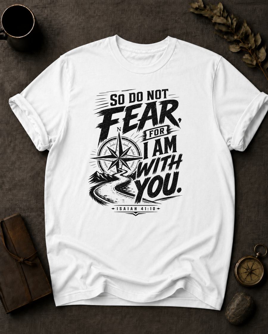 Do Not Fear For I Am With You — Isaiah 41:10 t-shirt  Comfort Colors 1717 White