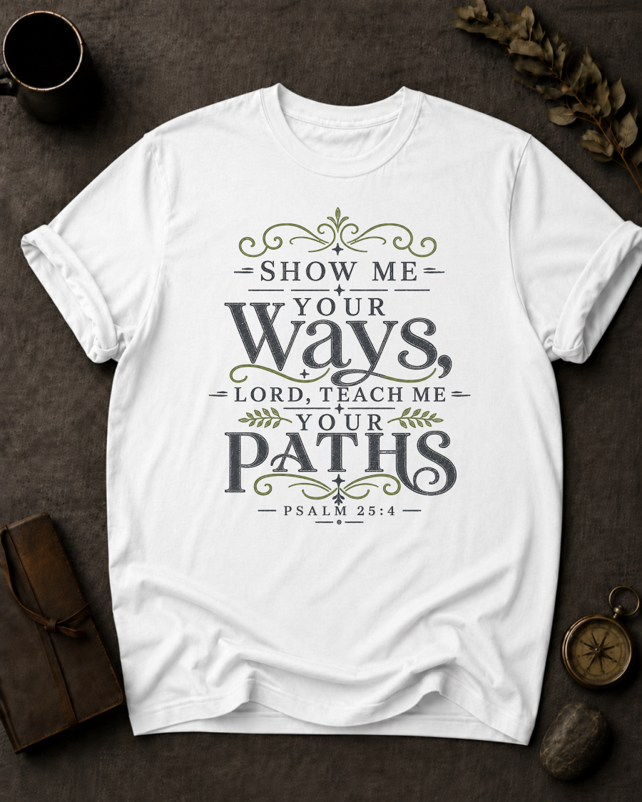 Show Me Your Ways Christian T-Shirt in White - Comfort Colors 1717